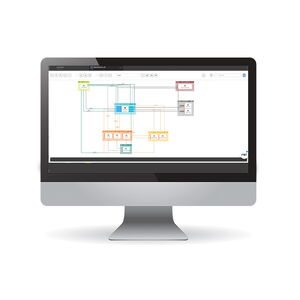 Visualisierung aller für den Betrieb einer Applikation notwendigen Assets. Unterschiedliche Typen von Assets sind farblich gruppiert.
